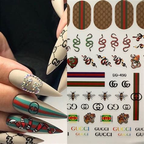 gucci nail decals|gucci nail art design.